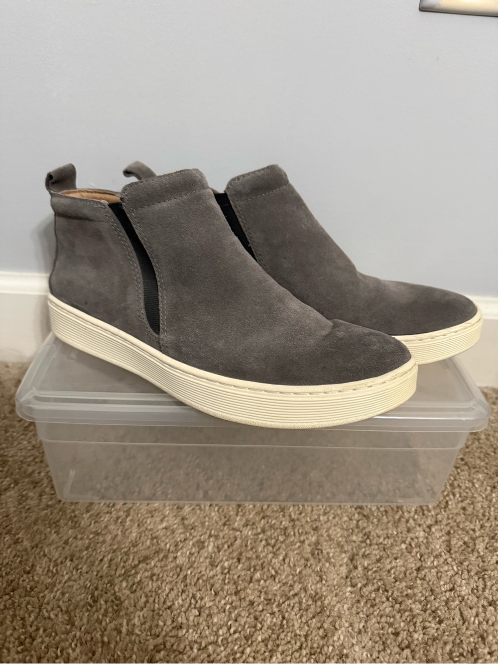 Sofft Gray Suede Slip-On Sneaker Booties